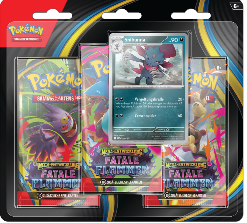 Pokemon 3er Blister Fatale Flammen in Sprache Deutsch