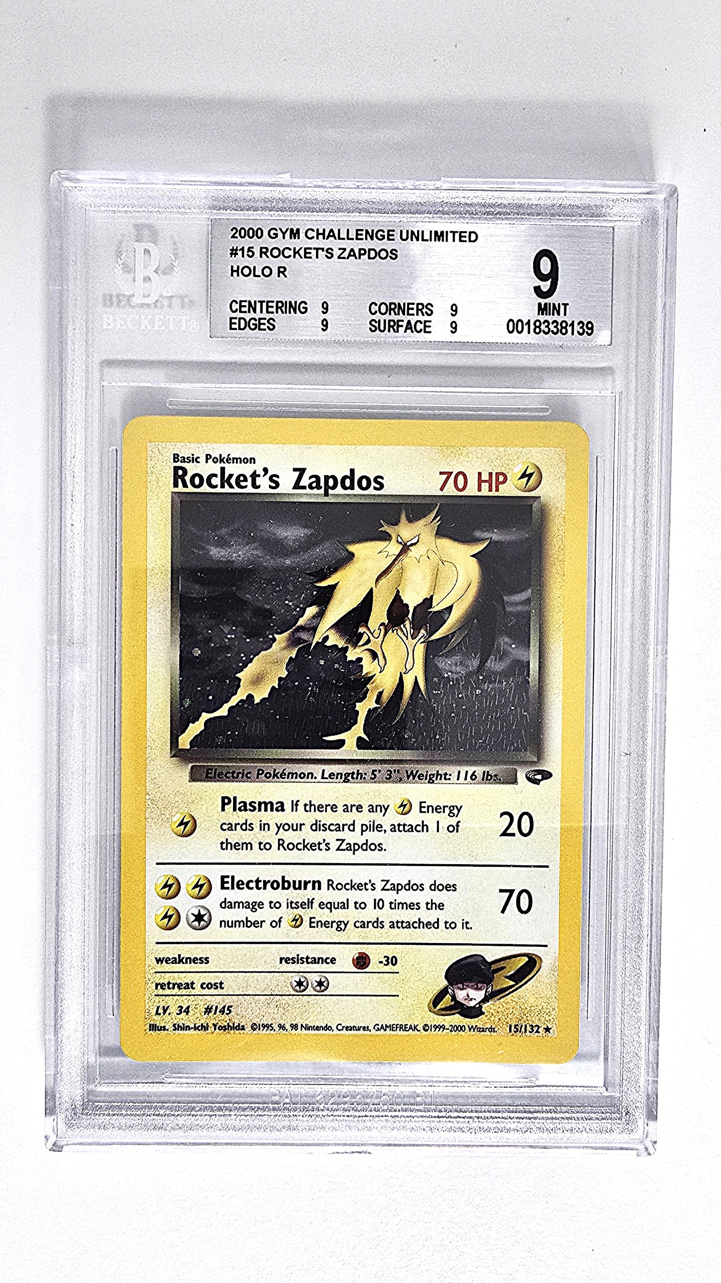 Rocket´s Zapdos Gym Challenge Beckett 9 English