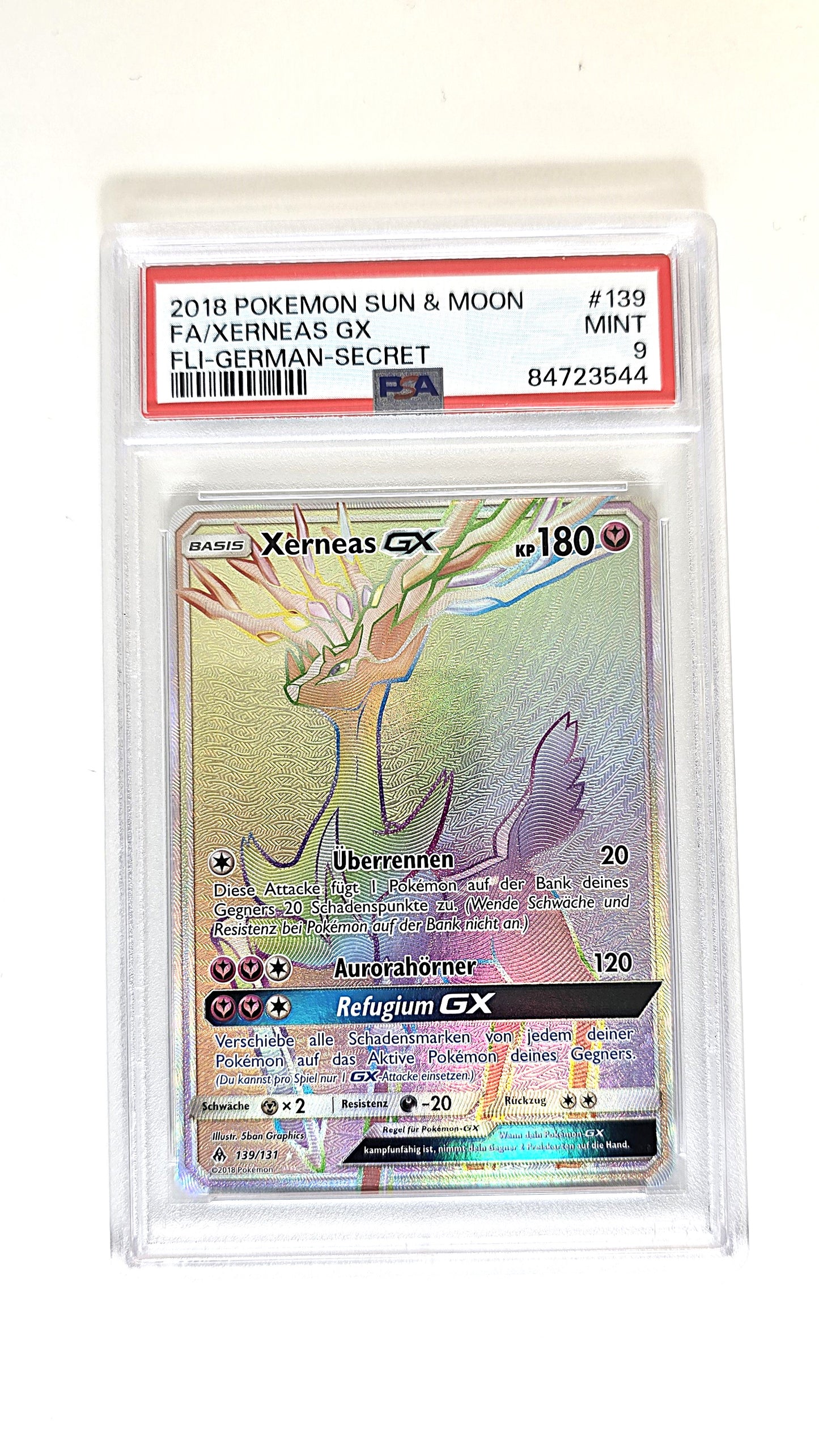 Xerneas GX Rainbow Sonne Mond Grauen der Lichtfinsternis PSA 9 POP 1 ! Deutsch