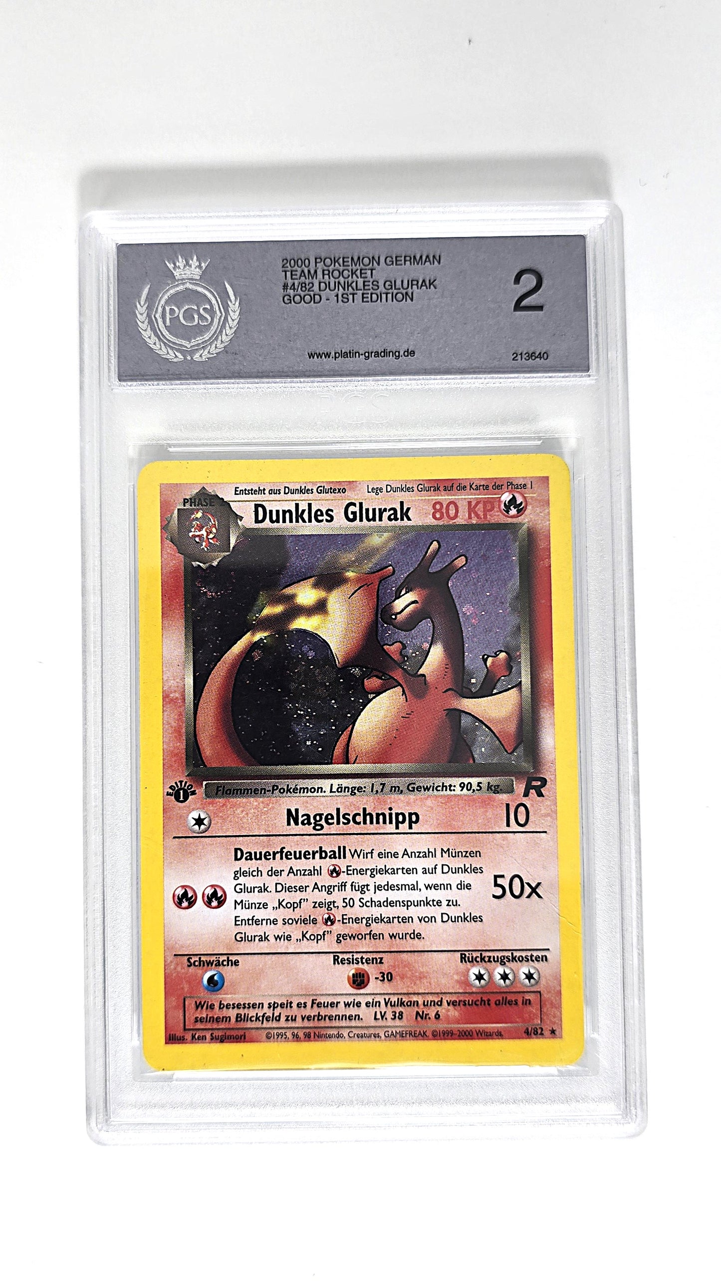 Dunkles Glurak Team Rocket First Edition PGS 2 Deutsch