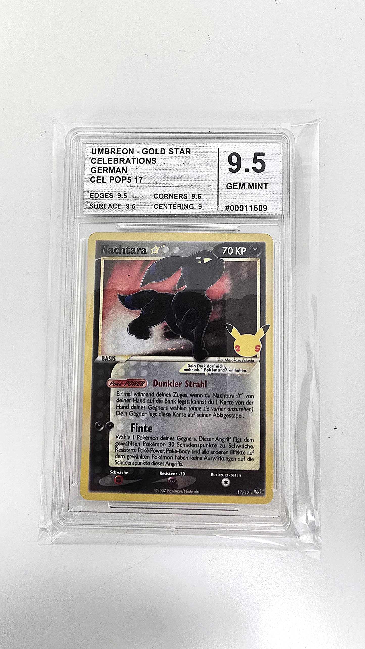 Nachtara Goldstar Celebrations 2025 Cardmarket Grading 9,5
