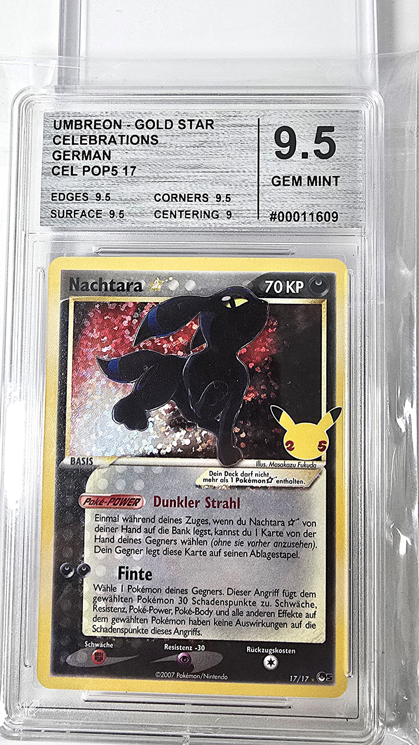 Nachtara Goldstar Celebrations 2025 Cardmarket Grading 9,5