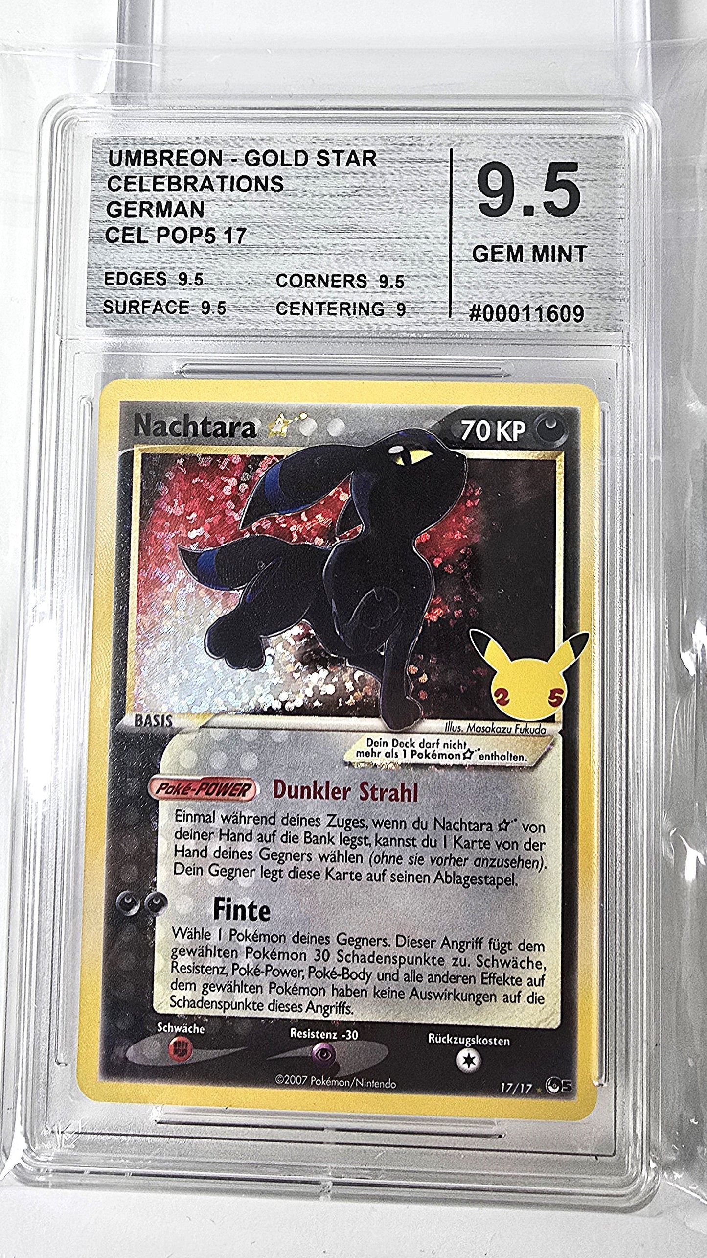 Nachtara Goldstar Celebrations 2025 Cardmarket Grading 9,5