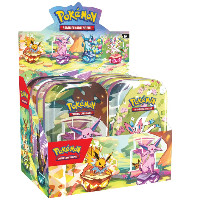 Pokemon Mini Tins Display Prismatische Entwicklung 8 Tins Deutsch
