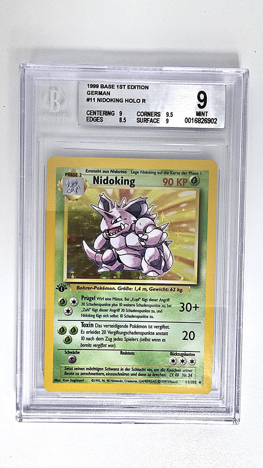 Nidoking Holo Base Set First Edition Beckett 9 Deutsch!