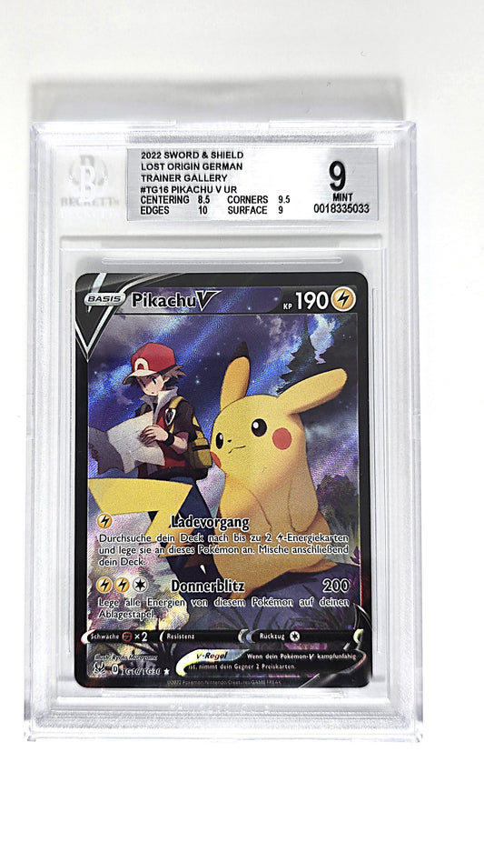 Pikachu V UR ALT Verlorener Ursprung Beckett 9 Deutsch