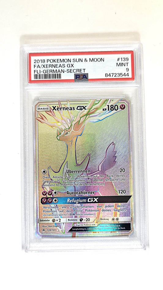 Xerneas GX Rainbow Sonne Mond Grauen der Lichtfinsternis PSA 9 POP 1 ! Deutsch