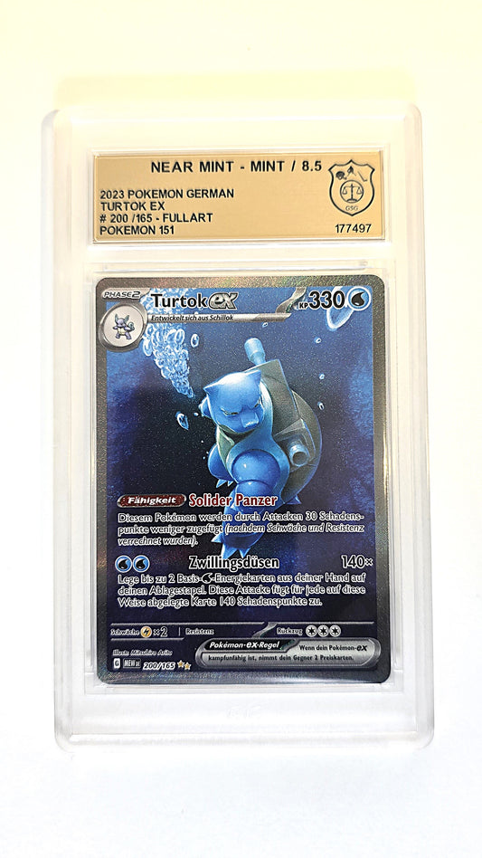 Turtok EX Full art ALT Pokemon 151 GSG 8,5 Deutsch