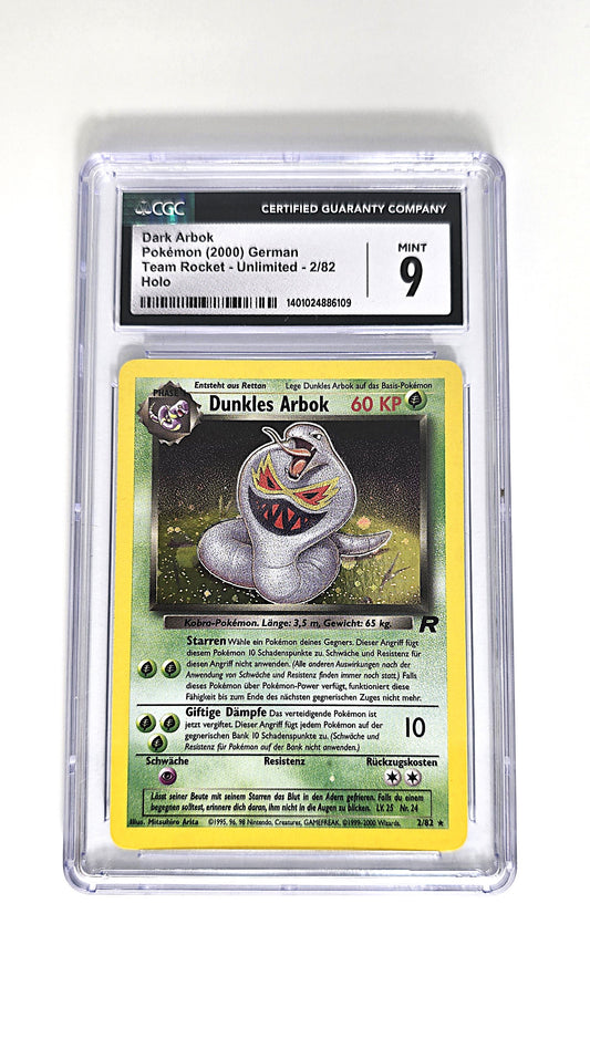 Dunkles Arbok Holo Team Rocket CGC 9 Deutsch